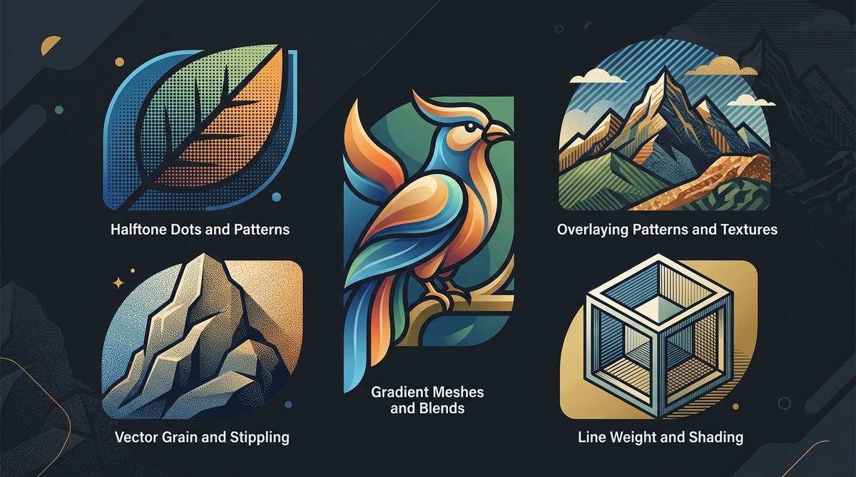 5 Vector Art Techniques for Adding Depth and Texture Without Raster Elements