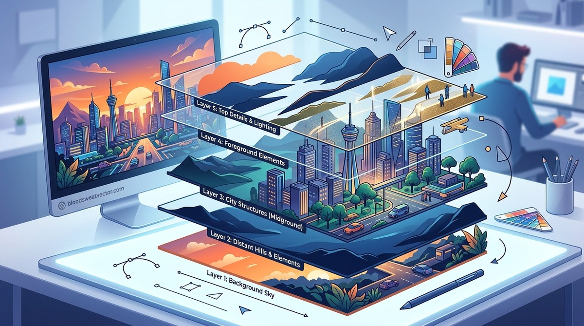 The Art of Vector Layering: How to Build Complex Illustrations Step by Step