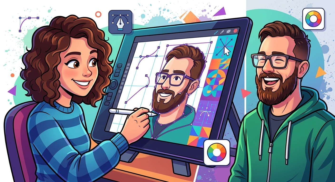 Drawing Cartoon-Style Vector Portraits That Actually Resemble Your Subject